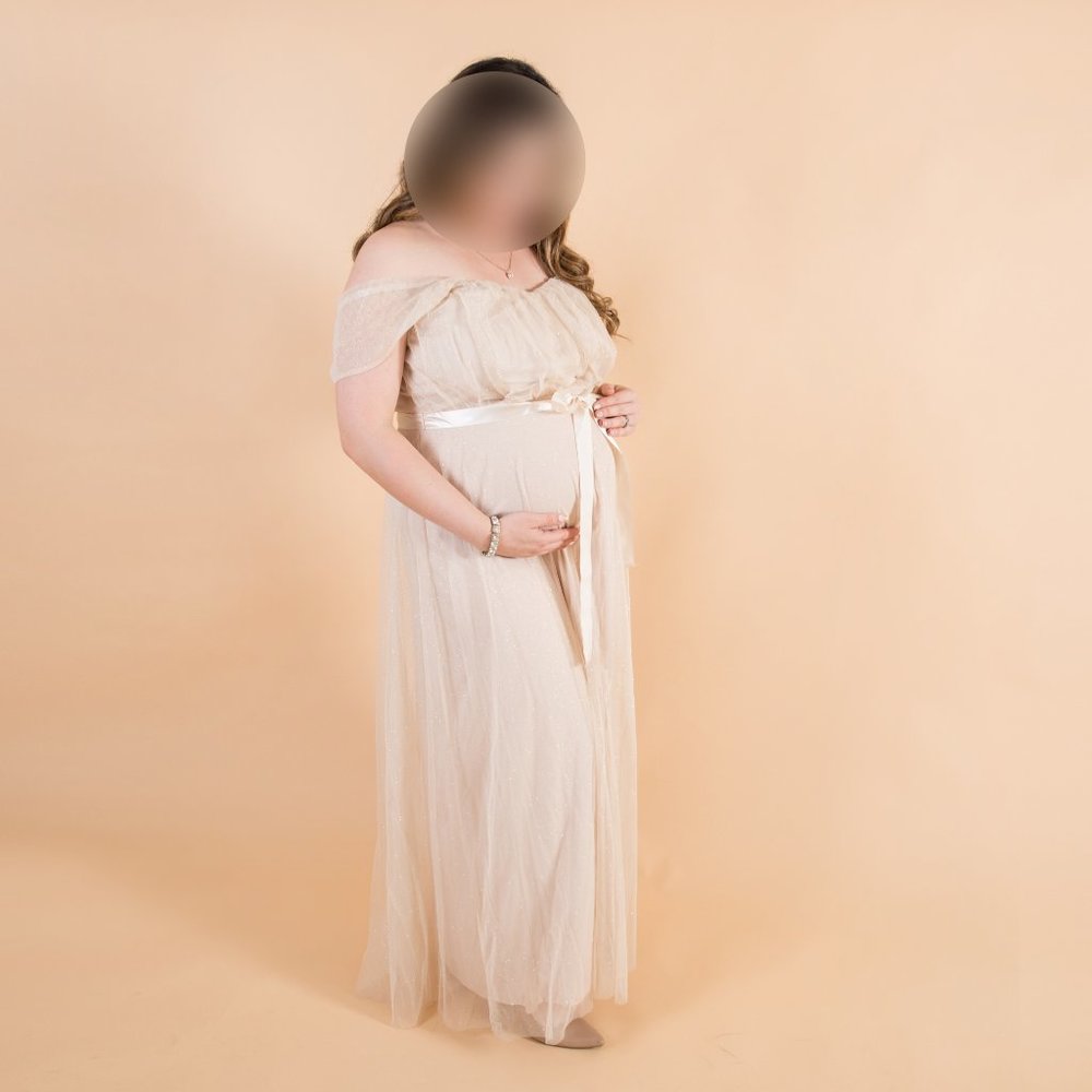 Beige/Ivory/Nude/Cream Beautiful Elegant Dress, used as Maternity gown